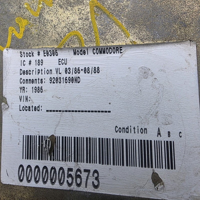 ECU To Suit Holden VL Commodore RB30 Automatic 3EA Code