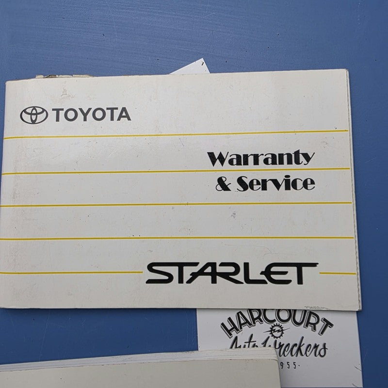 Owners Manual Service Book Set Suit Toyota Starlet EP91 03/1996-09/199