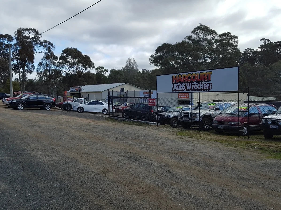 The car sales lot at Harcourt Auto Wreckers