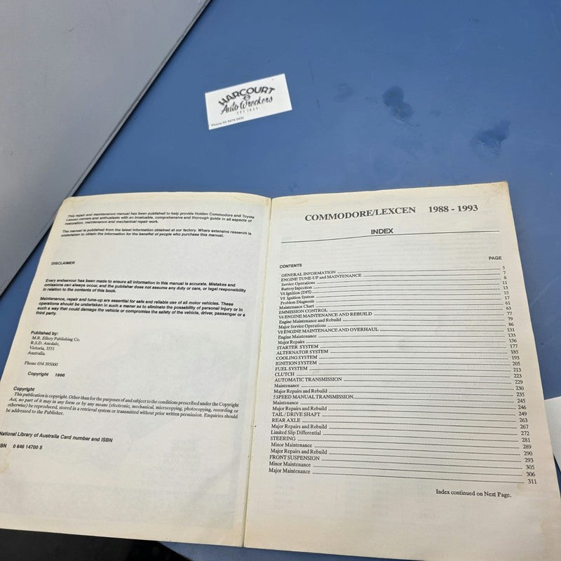 Max Ellery's Repair Manual For Commodore/ Lexen VN/VP V6 & V8