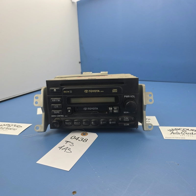 Toyota Corolla Factory Radio Head unit Tape Player CD AE112 10/1998-11