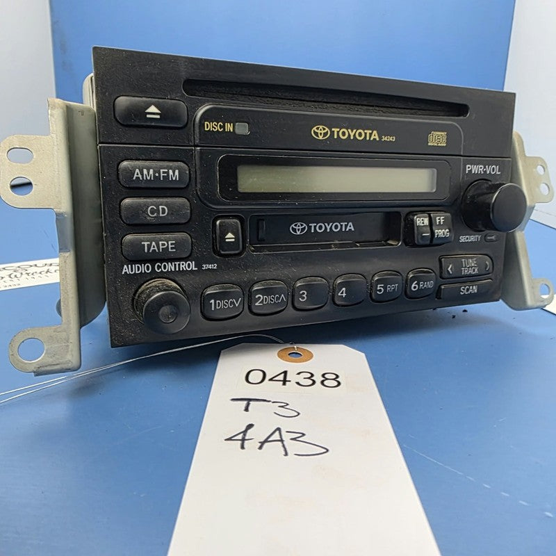 Toyota Corolla Factory Radio Head unit Tape Player CD AE112 10/1998-11